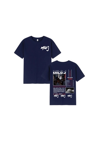 Dshztooma Rapçi Milo J166 Albümü T-shirt Erkek Kadın Hip Hop Pamuk Rahat Kısa Kollublack Black