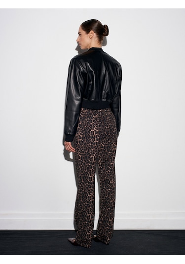 Dilvin 72083 %100 Pamuk Leopar Straight Jean-kahve Kahve