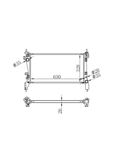 RADYATOR FIORINO 1.3 MTJ 08> (MEKANIK) (630x318x22)  ORIS BFI033022 OEM -51780659