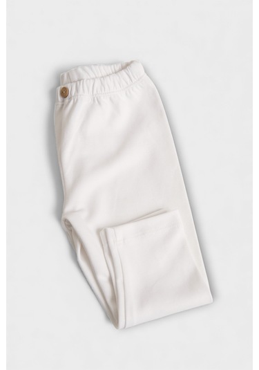 Pamuk Yumuşak Esnek Kumaş Bebek Çocuk Tayt Beyaz