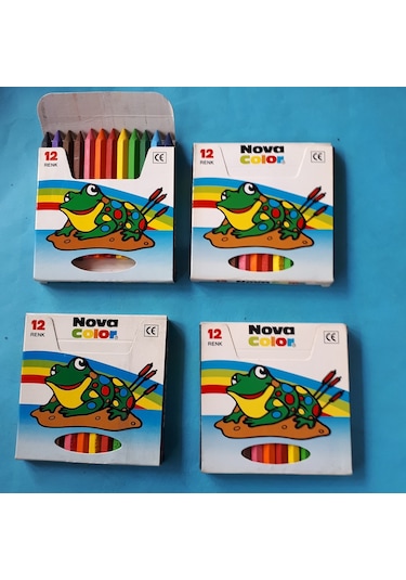 Pastel Kuru Boya 12 Li Kısa Silinebilir -Zehirsizdir 4 Adet