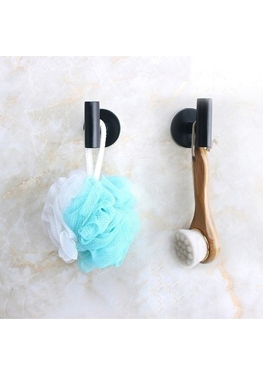 Tongxida Bosphorusboutique Siyah Mutfak Monte, Paslanmaz Kancalı Havlu Askısı, Duvara Çivisiz Montaj Siyah