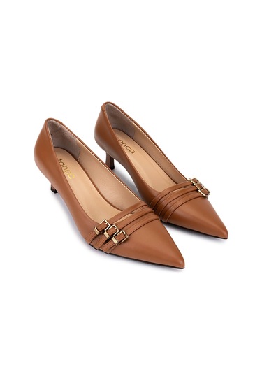 Tamer Tanca Kadın Hakiki Deri Taba Deri Topuklu Ayakkabı 1160 26553 Bn Ayk Sk25-26 Taba Dr Taba