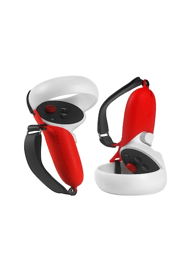 Oculus Quest 2 VR Denetleyicisi İçin 1 Çift Silikon Koruyucu Kırmızı