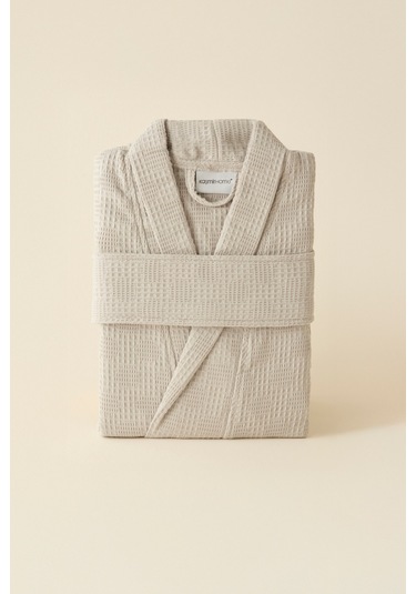 Kaşmir Home İris Waffle Bornoz Gri S-m Gri