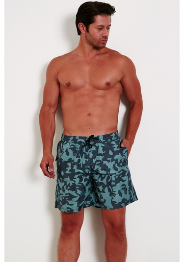 Enrico Ferry Erkek Hızlı Kuruyan Kamuflaj Baskı Deniz Şortu 2531