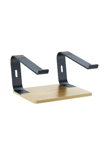 Ebitda Alüminyum + Ahşap G1 Dizüstü Standı - Gri, 25x20cm, 17,3 Laptoplar İçin Isı Dağıtımı Ve Yükseltme Braketi