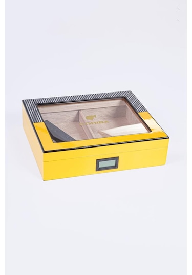 Cohiba Sarı Nokta Desenli Humidor Puro Kutusu