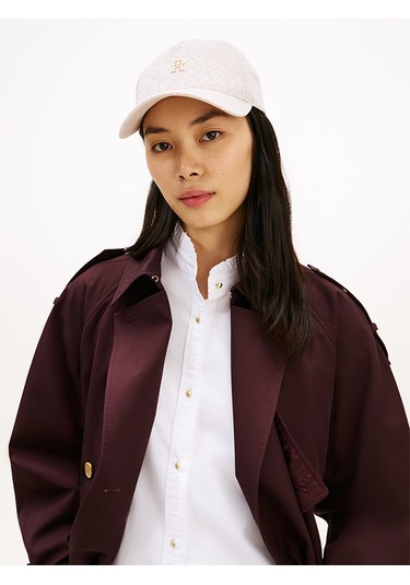 Tommy Hilfiger Th Monogram Jacq Cap Kadın Bej Şapka - Aw0aw18331