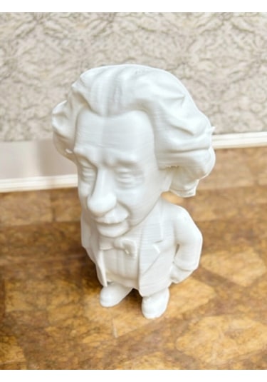Einstein Karikatür Büst - 3d Baskı 16 Cm Pla Malzeme 3 Renk Seçeneği