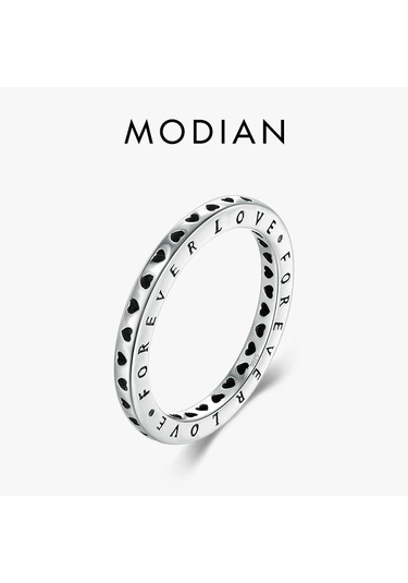 Modian 925 Ayar Gümüş Kalp Yüzük Zarif Istiflenebilir Klasik Aşk Yüzükler Kadınlar Için Yıldönümü Takı 7 Gümüş