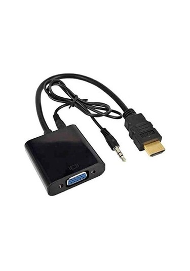 Hdmi To Vga Ses Destekli Monitör Dönüştürücü Kablo Çevirici