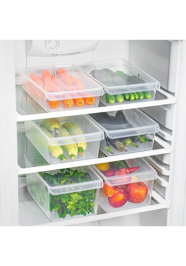 Porsima 6 Adet Kapaklı Dolap İçi Ve Buzdolabı İçi Düzenleyici ŞEFFAF