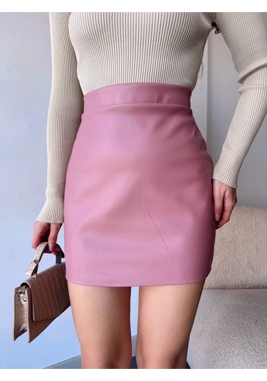 Düz Deri Etek Pudra H24468 Pudra