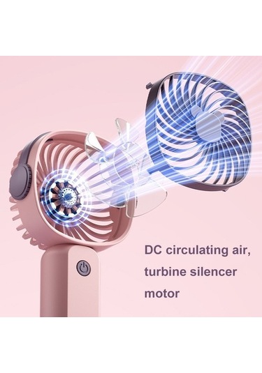 Pembe Mor Tabanlı El Tipi Fan, Pilsiz Dnubjg Renkli