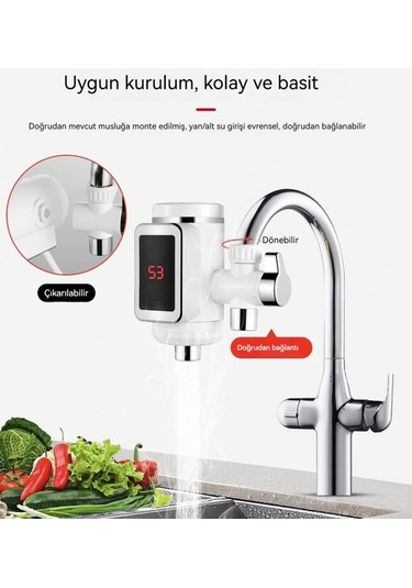 Maoyaya Kullanışlı Güçlü Isıtıcı Musluğu/küçük Mutfak Musluğu Gri Gri