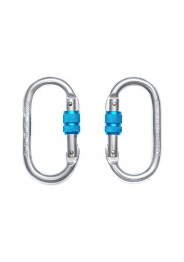 Fixe Symmetric St Screw Gate Kilitli Karabina Silver-blue Gümüş