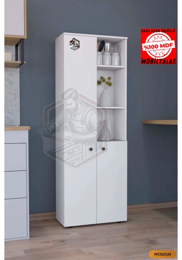 Tamamı Mdf 2 Kapaklı Ve Açık Raflı Çok Amaçlı Mutfak Dolabı/kavan