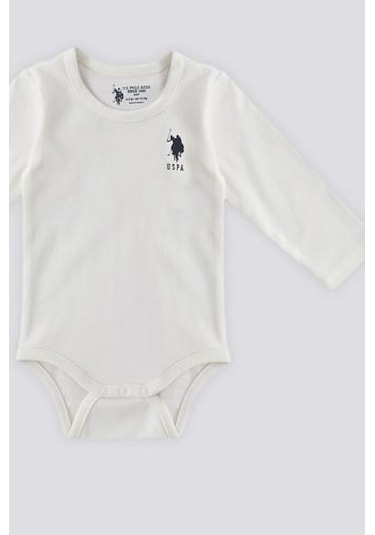 U.S. Polo Assn. Erkek Bebek 2'li Uzun Kollu Body Seti Krem