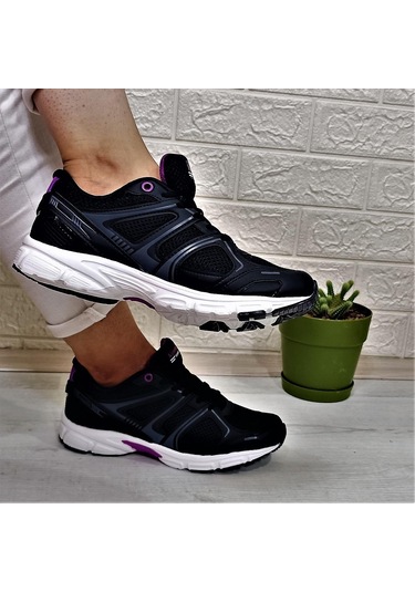 Kinetix Arıon Siyah-mor-beyaz Fuspetli Athletic Koşu Spor Ayakkabı Siyah - Mor