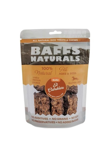 Baffs Naturals Kurutulmuş Kuzu Et Çubukları Köpek Ödülü 100 Gr