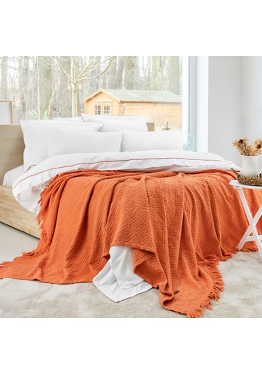 Schafer Home Kylie Yatak Örtüsü Nevresim Seti 7 Parça-kiremit Kiremit