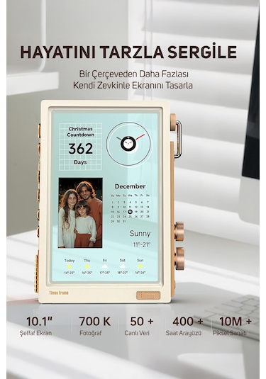 Divoom Times Frame 10.1 Akıllı Kişiselleştirilebilir Dijital Çerçeve, 64gb Beyaz