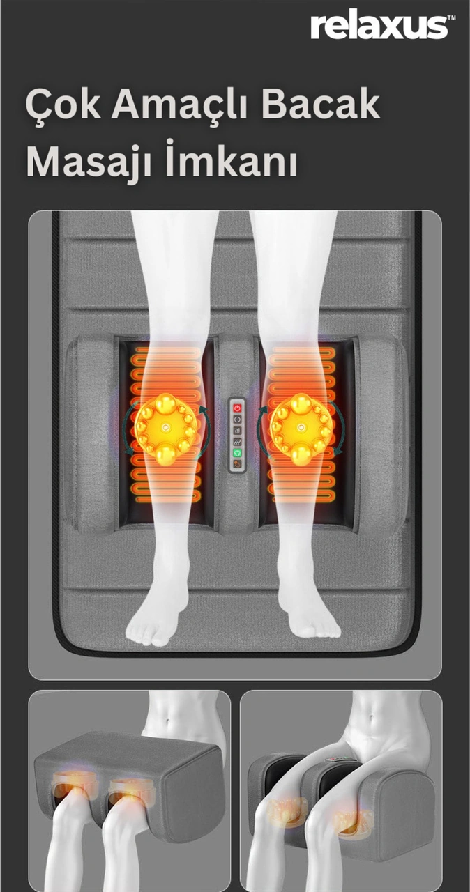 Rlx20-2 Katlanabilir Elektrikli Tam Vücut Isıtmalı Masaj Yatağı Boyun Masaj Cihazı Ayak Masaj Cihazı Gri