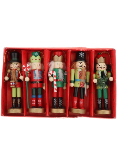 Homyl 5 Adet Geleneksel Fındıkkıran Asker Oyuncak Süs Renkli