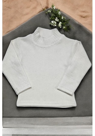 Yarım Boğazlı Kız Çocuk Body Krem