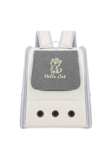 Hangfox Sıcak Kedi Desenli Su Geçirmez Kanvas Pet Çantası - Taşınabilir, Geniş Hacimli Dışarı Çıktılar İçin Omuz Çantası 5025 Gri