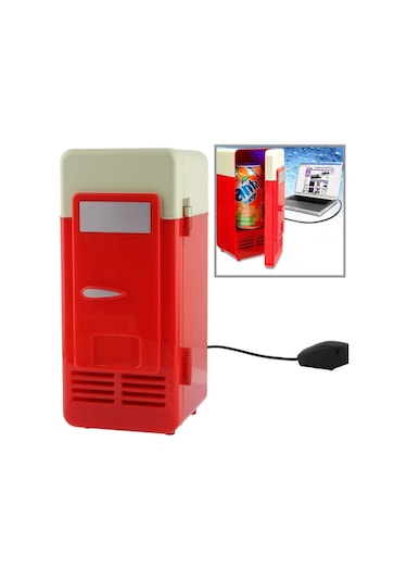 Sones Mini Usb Pc Buzdolabı İçecek / İçecek Kutuları Soğutma / Isıtma Kırmızı