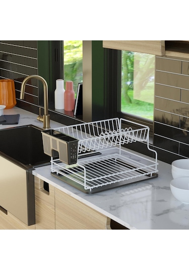 Teknotel Kb005 İki Katlı Tabaklık Bulaşıklık Beyaz