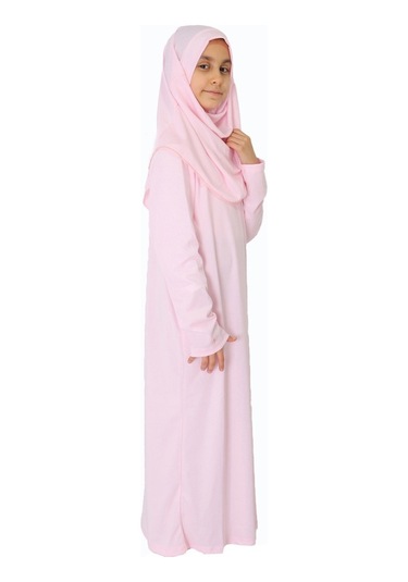 Toz Pembe Çocuk Fermuarsız Namaz Elbisesi Çok Renkli