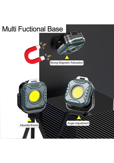 Geeksen 2'li Paket Mini Cob Çalışma Lambası - Taşınabilir, Sürekli Manyetik Taban, 1200mah Pil, Su Geçirmez, 4 Seviye Led Göstergesi, Renk Sıcaklığı Ayarlama Çok Renkli