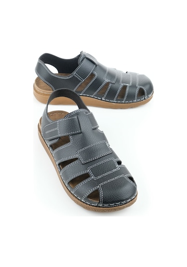 Gezer Yazlık Erkek Cırtlı Ayarlanabilir Rahat Taban Sandalet Gk1yme.00141.15.010.ı99 Siyah