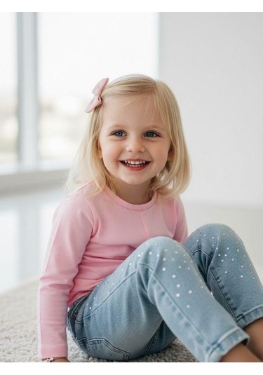 Zekids Kız Bebek Pamuklu İnce Uzun Kollu Bluz-16720 Pembe