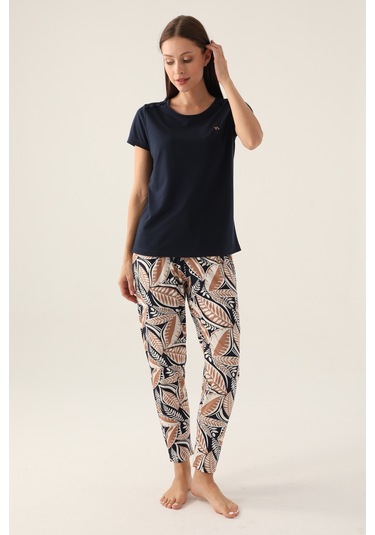 Arnetta 2914 Kadın Kısa Kol Pijama Takımı Lacivert