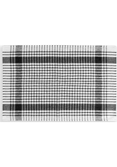 Pamuklu Siyah Renkli Pöti Kareli 4'lü Kurulama Bezi, Beslenme Örtüsü, Servis Peçetesi