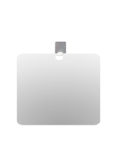 Teltree Portatif Duş Aynası Saçma Önleyici Banyo Yüz Aynası Erkek Tıraş Aynası El Tutan Cam Ayna 20x25 Cm Gümüş
