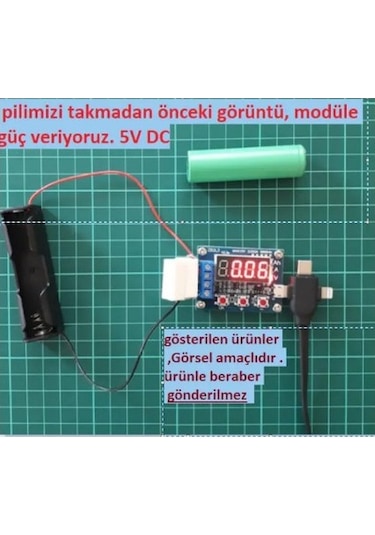 Zb2l3 18650 Lityum Pil Kapasite Ölçer +tp4056 + Pil Yuvası Seti
