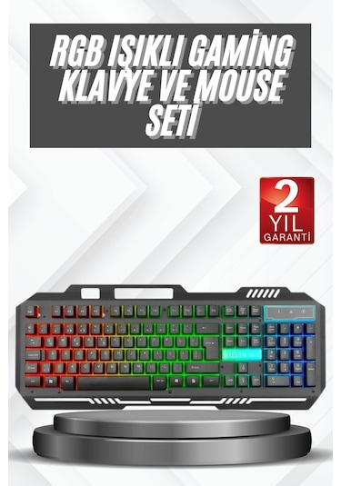 Işıklı Oyuncu Q Klavye Mouse Seti Siyah Gaming Oyuncu Klavye Diğer