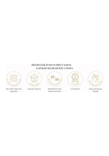 Nehir Paslanmaz Çelik Sahan Seti - 3 Lü Yumurta Sahanı Tavası 16-18-20 Cm 3 Boy Gri