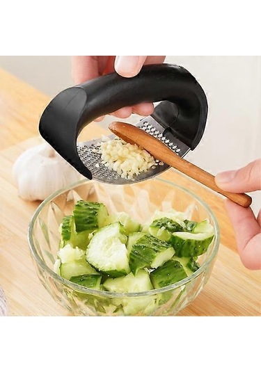 Paslanmaz Çelik Sarımsak Presi Salıncak Tutma Saplı Bulaşık Makinesinde Yıkanabilir Sarımsak Presi Doğrayıcı Kıyma Makinesi Kırıcı Kıyma Aletleri Mutfak Aletlerisiyah Siyah