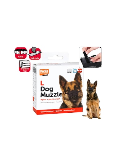 Karlie Flamingo Soft Naylon Köpek Ağızlığı 49 - 80 CM Siyah