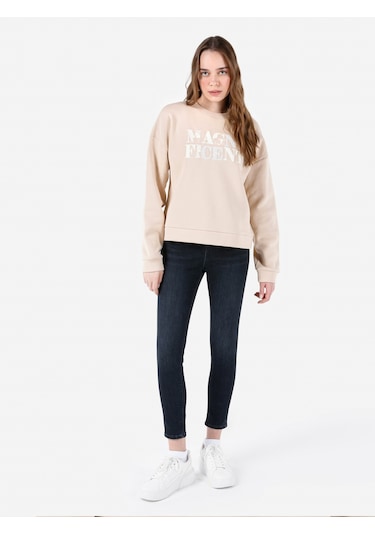 Colin's Colins Regular Fit Baskılı Bej Kadın Sweatshirt Cl1066819 Bej