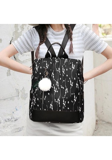 Kadınlar İçin Yeni Baskı Çiçekli Sırt Çantası Moda Saç Yumağı Sırt Çantası Büyük Kapasiteli Öğrenci Kitap Çantaları Rahat Seyahat Çantası Purple Mor