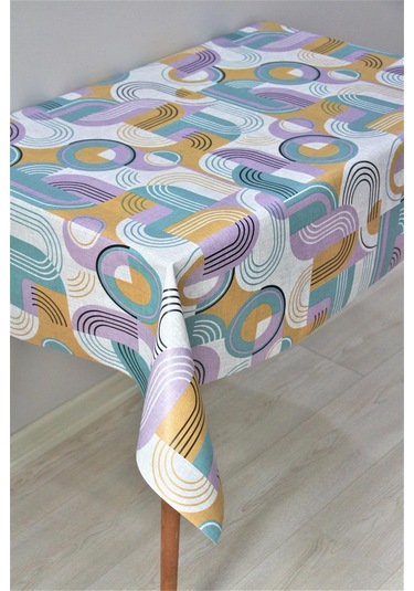 Elyaf Astarlı Silinebilir Pvc Muşamba Masa Örtüsü 1195-2geobhm-mint