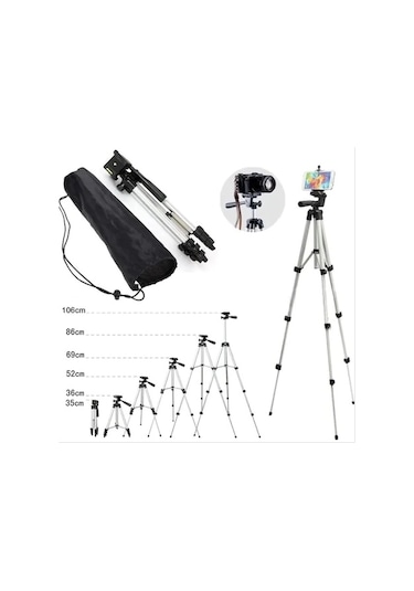 3110 Tripod Profesyonel Fotoğraf Kamera Tripot Telefon Tutucu