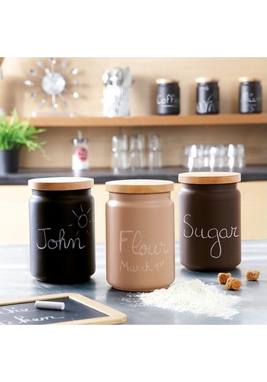 Box Mania Yazı Yazılabilen Bej Renk Kavanoz